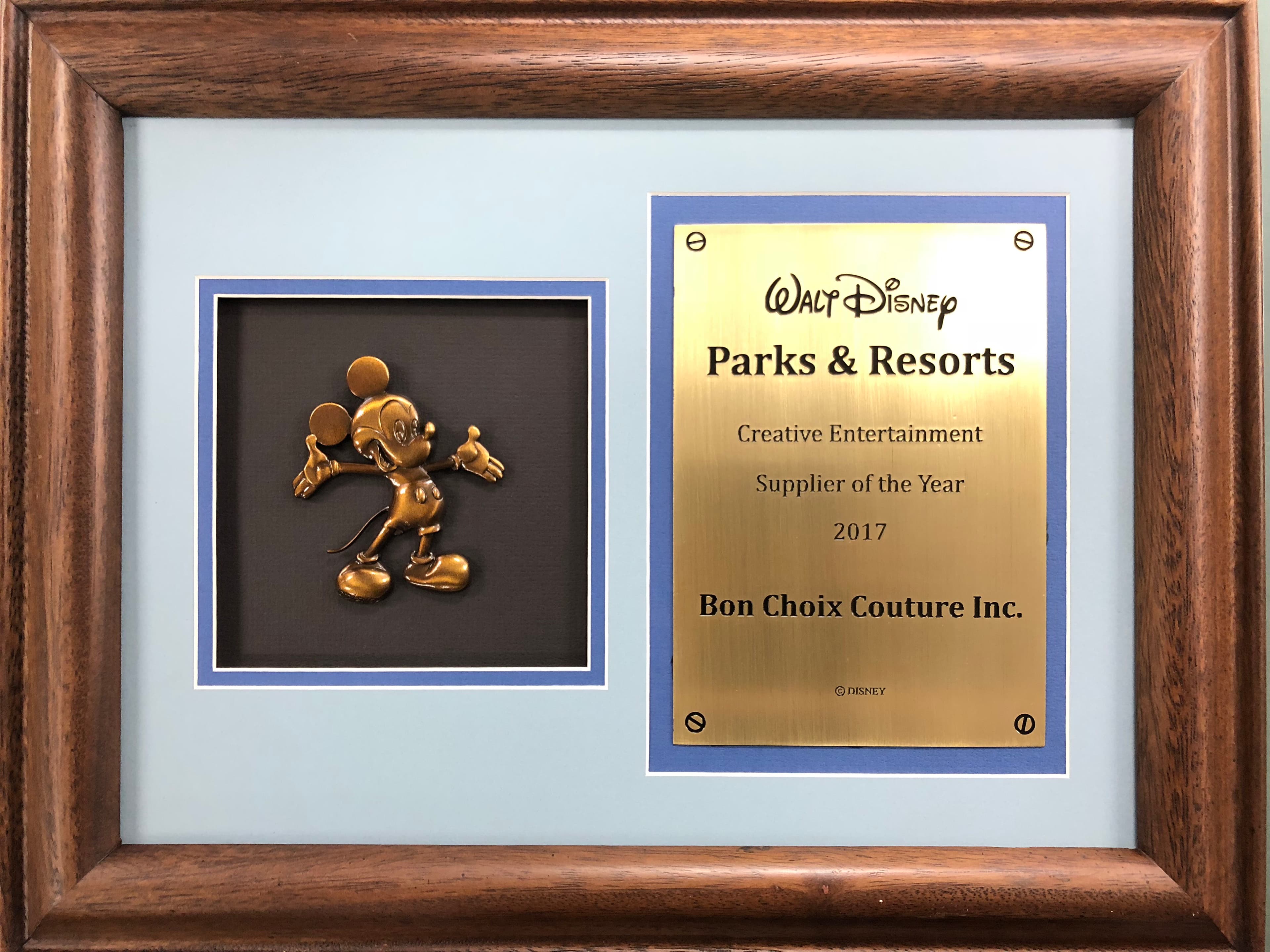Disney, Supplier of the Year Award 2017