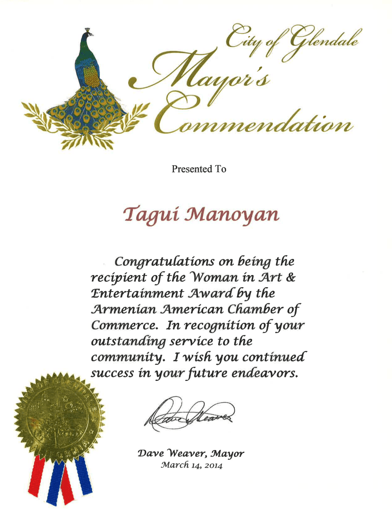 City of Glendale, Mayor's Commendation